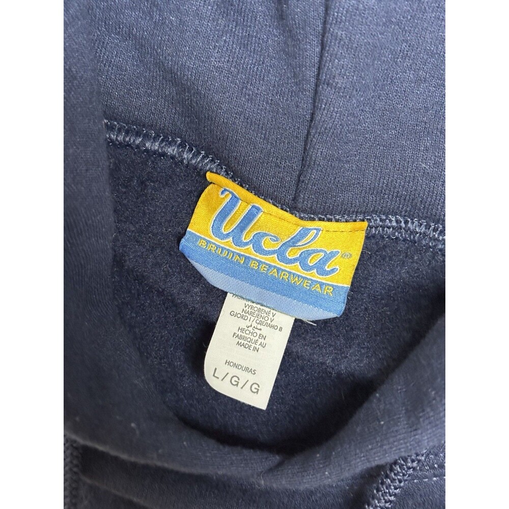 UCLA Bruins Hoodie Navy Blue Stitched Spellout Pullover Sweatshirt Unisex Large - Picture 3 of 5
